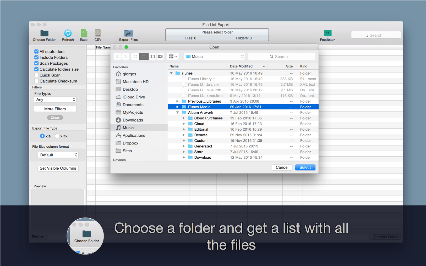 File List Export 3.0 screenshot