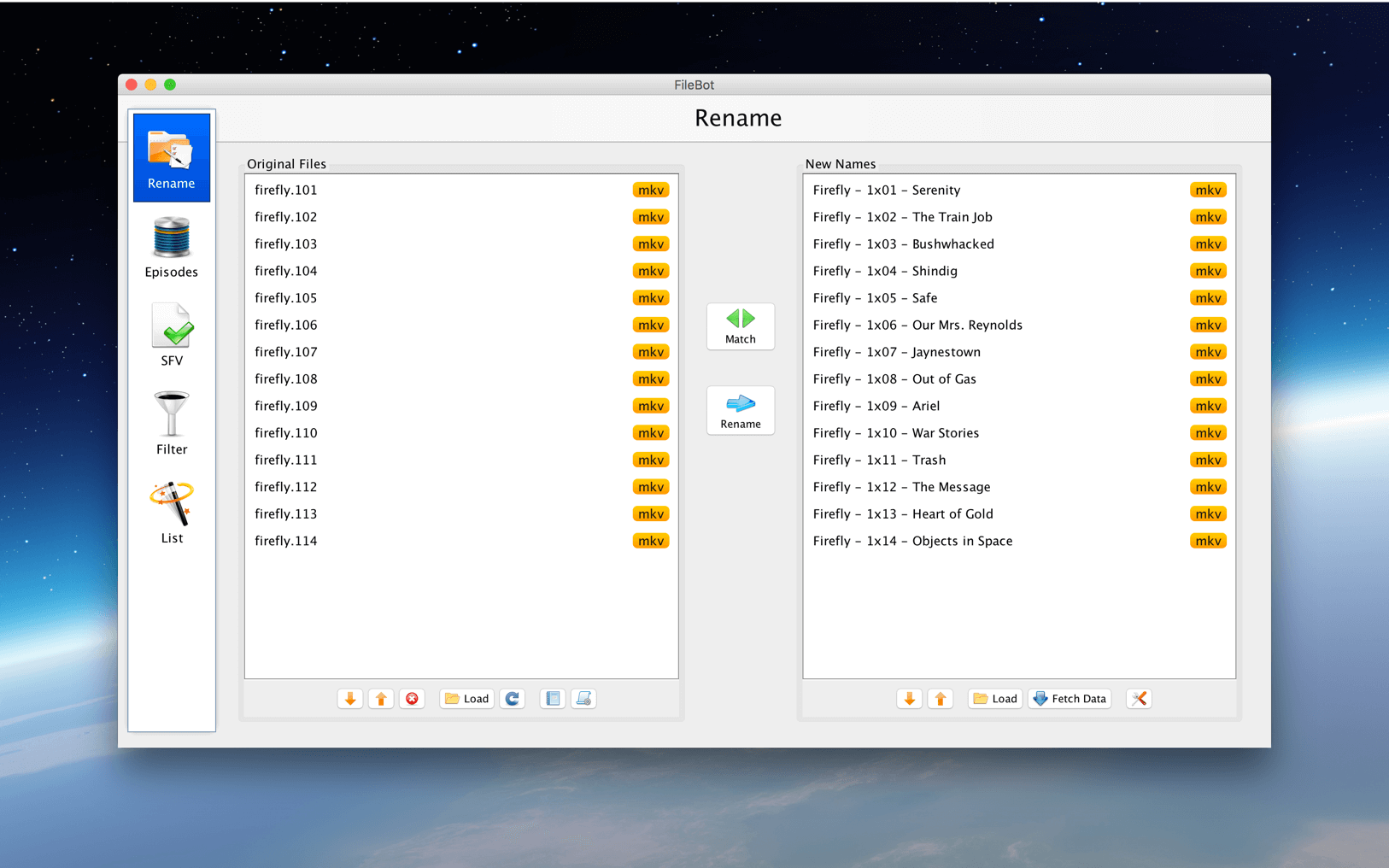 FileBot 4.9.1 screenshot