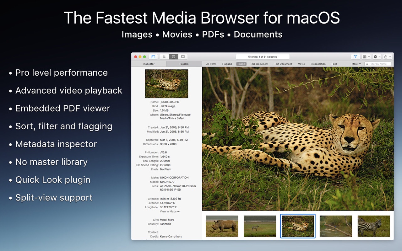 Fileloupe 1.6 – Ultra-fast preview of images, videos, and PDFs. screenshot