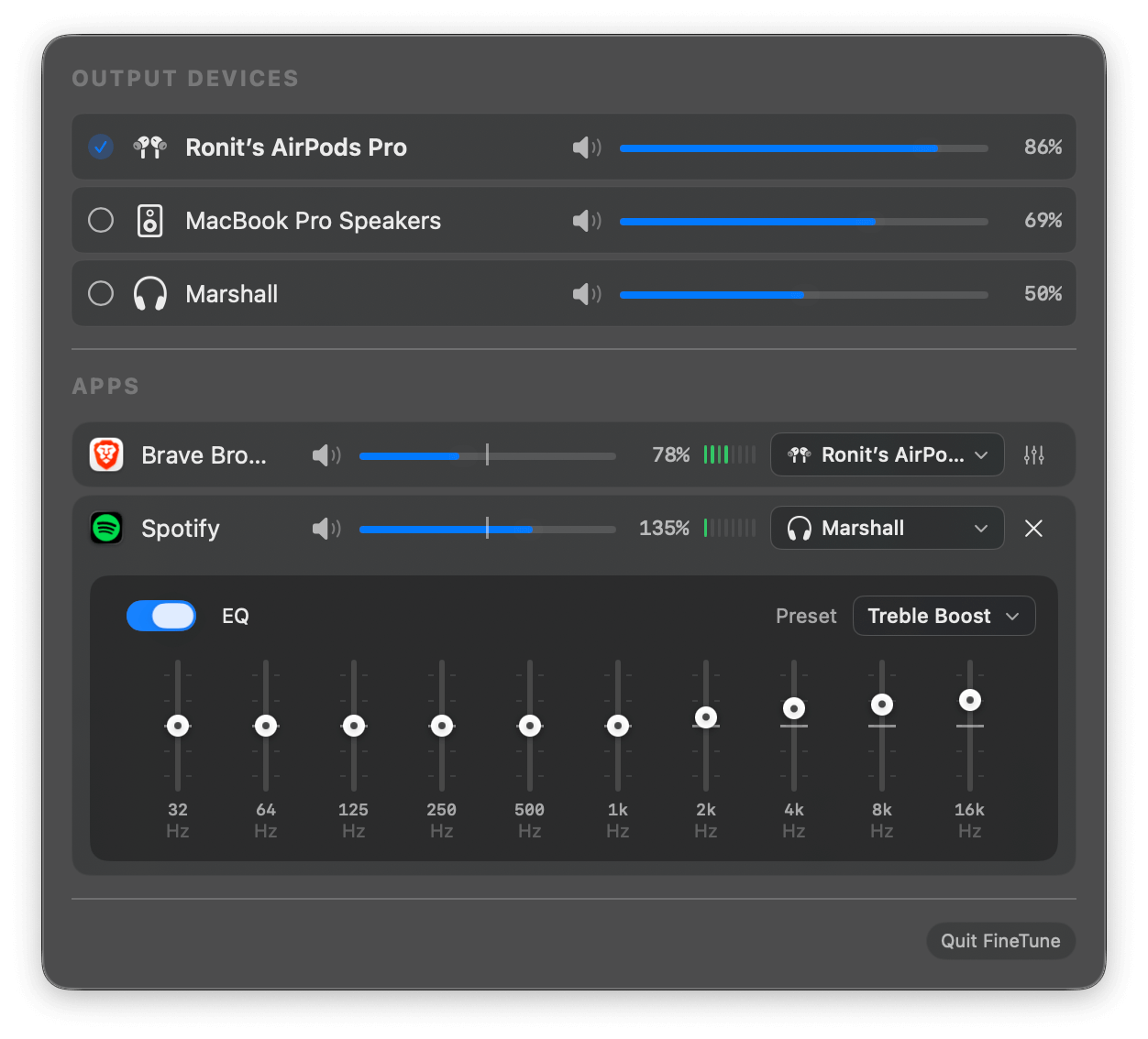FineTune 1.5.0 screenshot