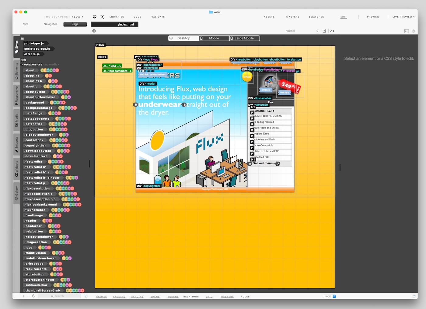 Flux 7.1.10 – Advanced Web-design tool. screenshot