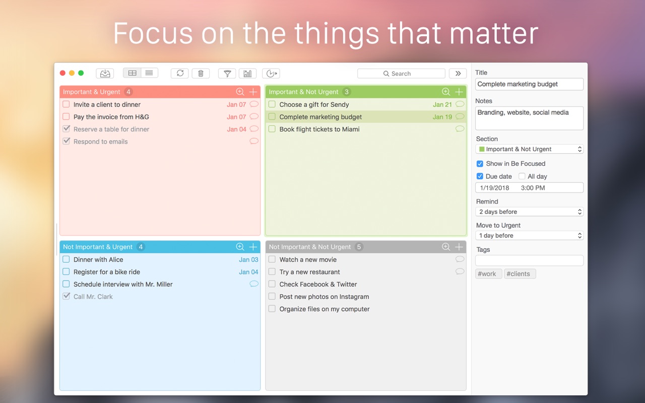 Focus Matrix Pro 2.0 screenshot