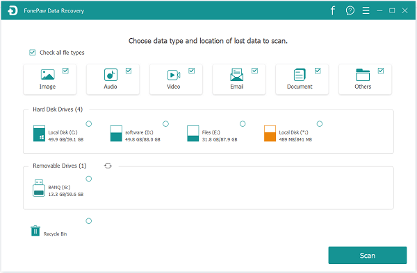 FonePaw Data Recovery 5.1.0 screenshot