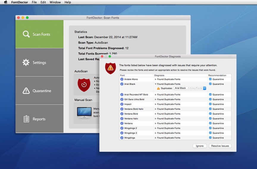 FontDoctor 10.9 screenshot