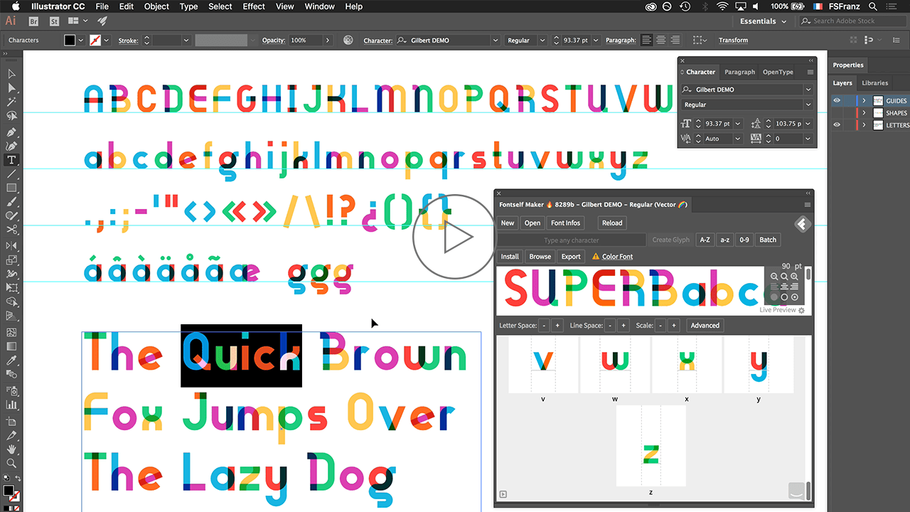 Fontself Maker 1.1.1 – Font creation directly in Adobe Illustrator CC or Photoshop CC. screenshot