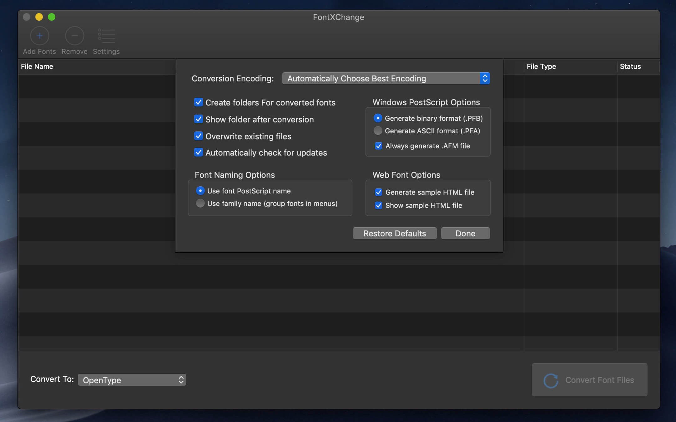 FontXChange 6.0 screenshot