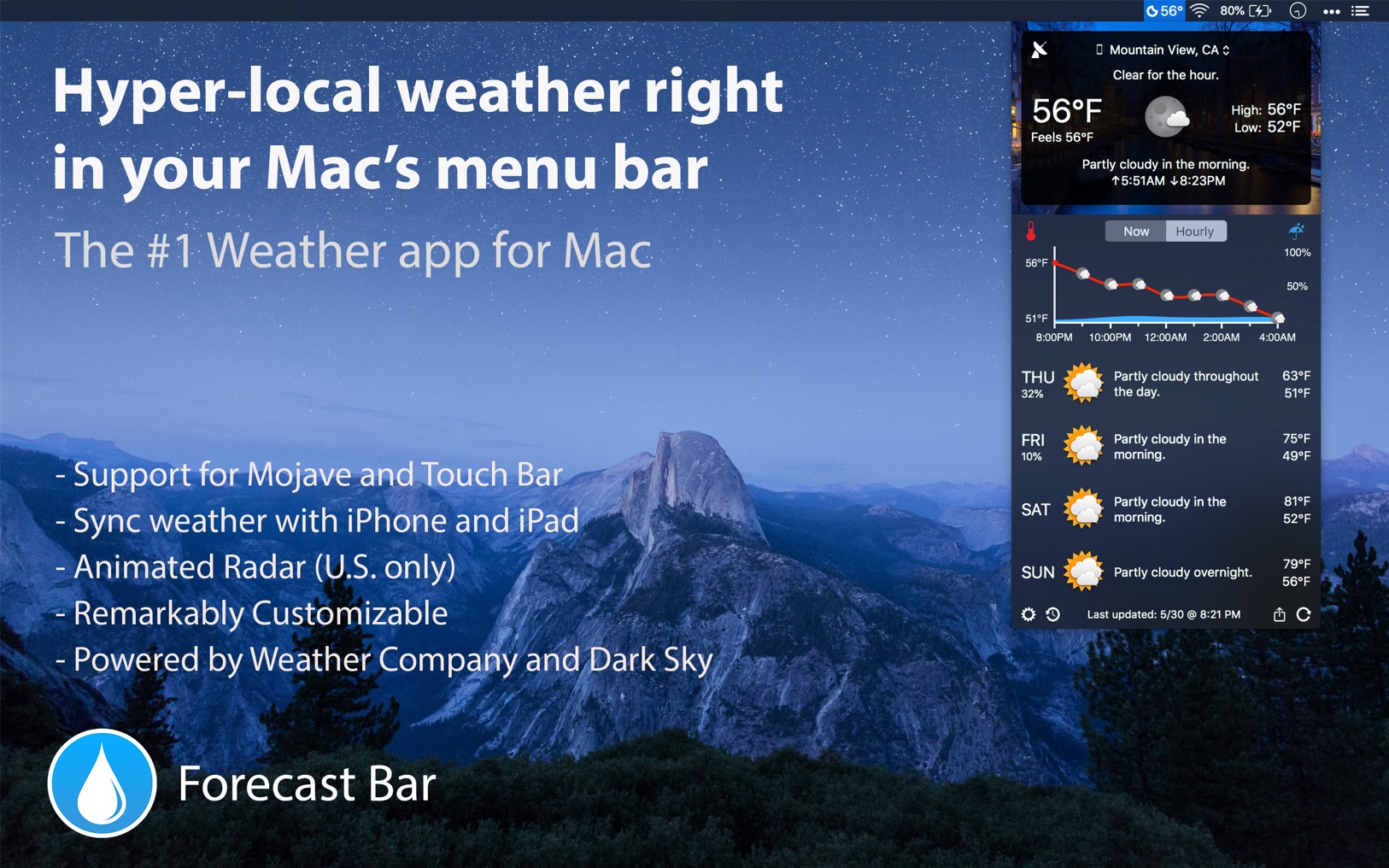 Forecast Bar 4.0 – Accurate, local live weather and forecasts. screenshot