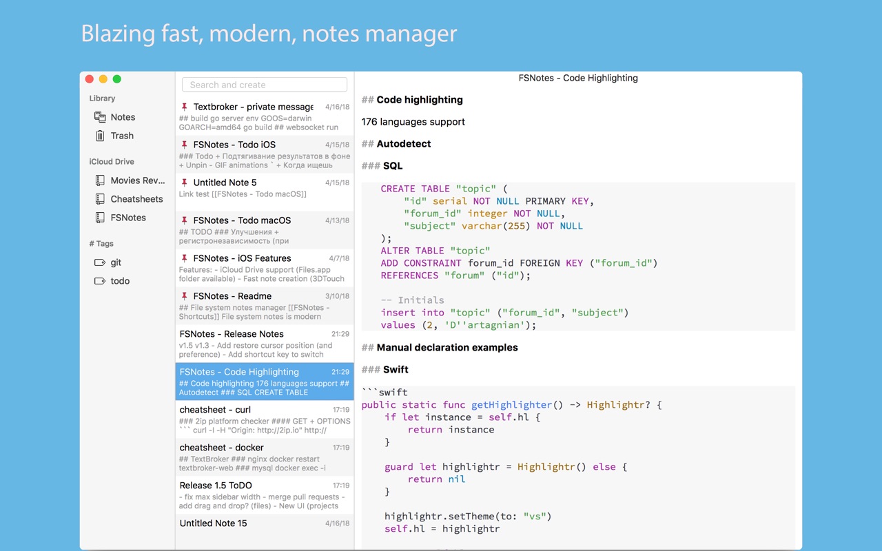 FSNotes 1.4.1 – Note manager. screenshot