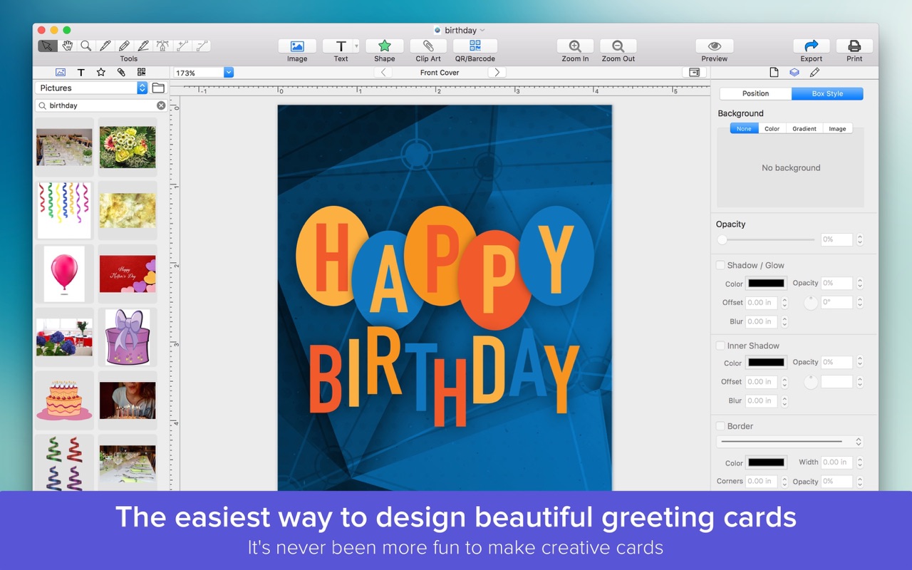 Greeting Card Maker 1.2.1 – Design and print cards. screenshot