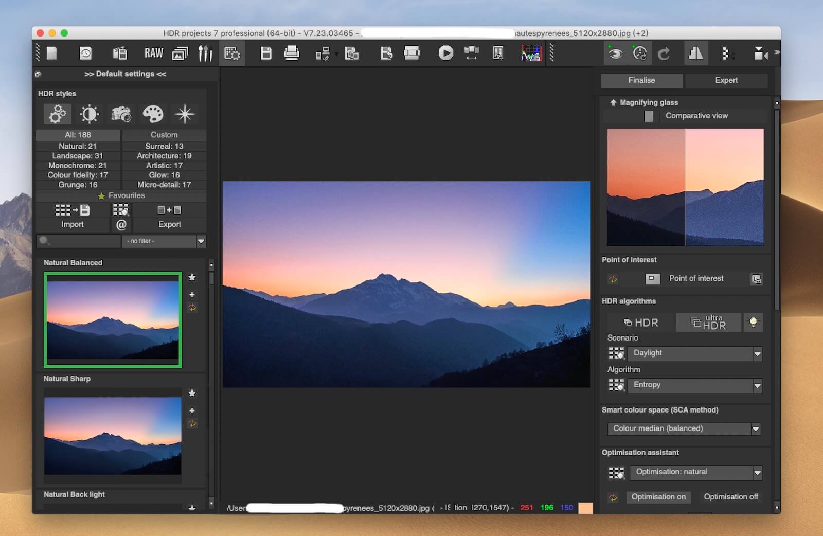 HDR projects professional 7.23 screenshot