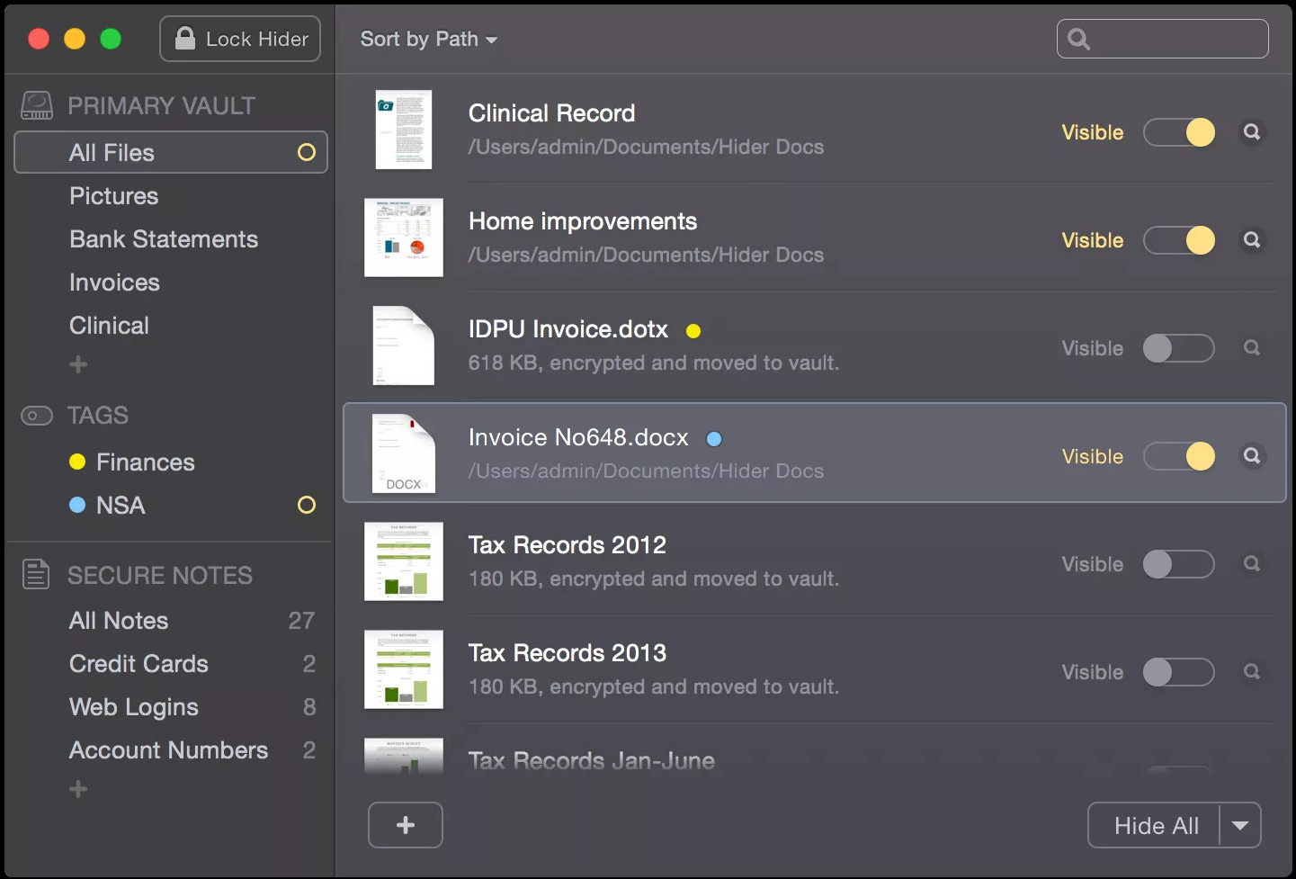 Hider 2.5 screenshot