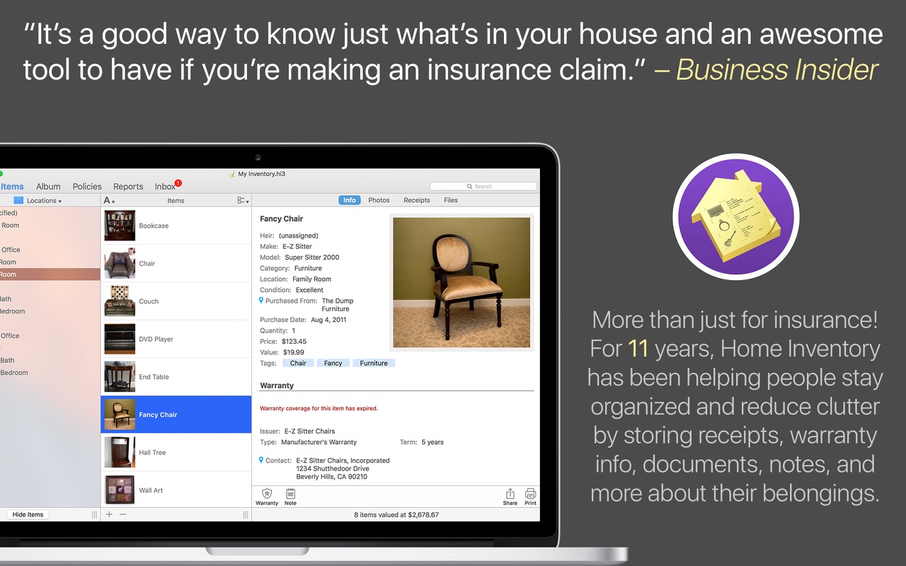 Home Inventory 3.7.5 – Easily inventory your possessions. screenshot