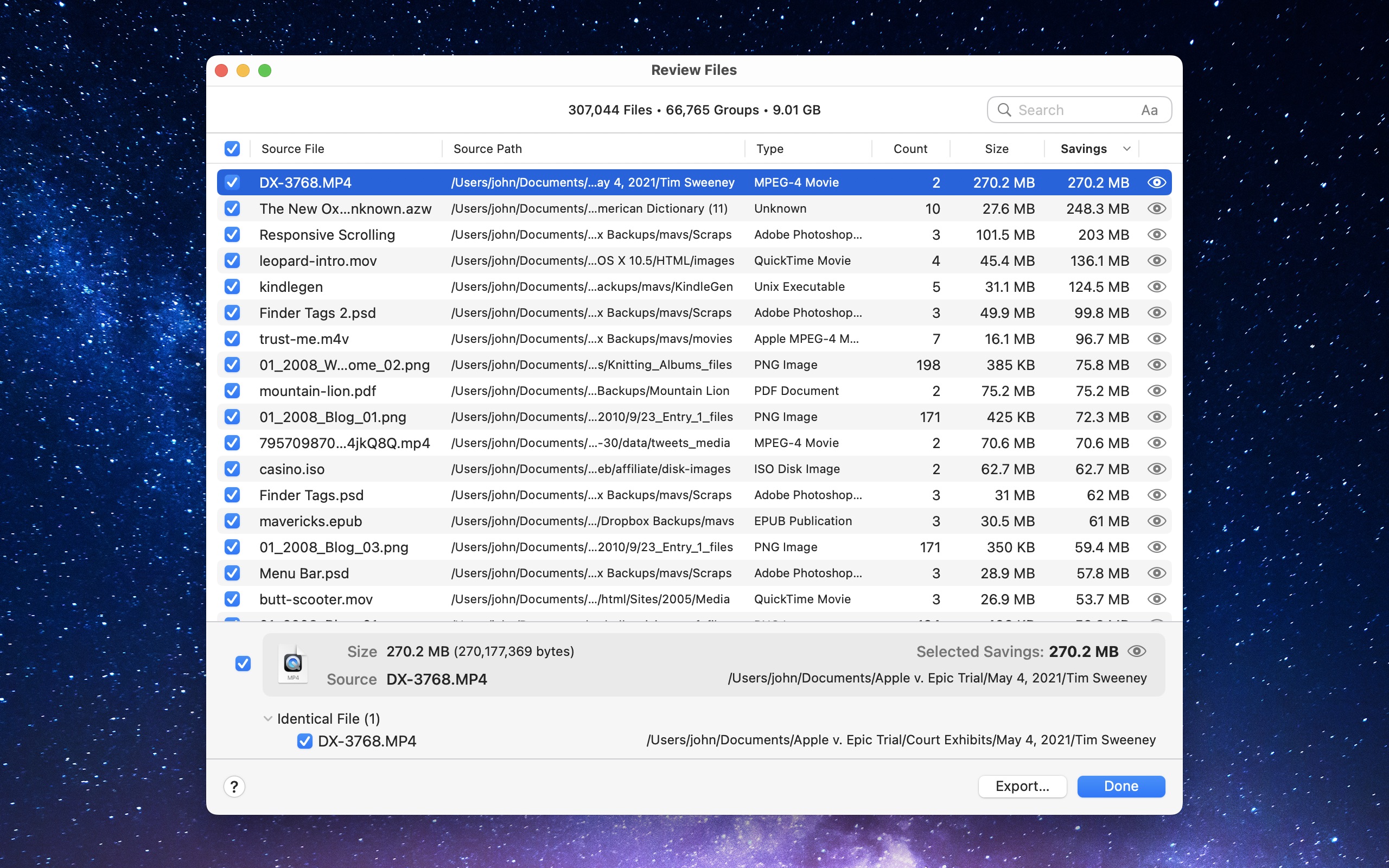 Hyperspace: Reclaim Disk Space 1.3.2 screenshot