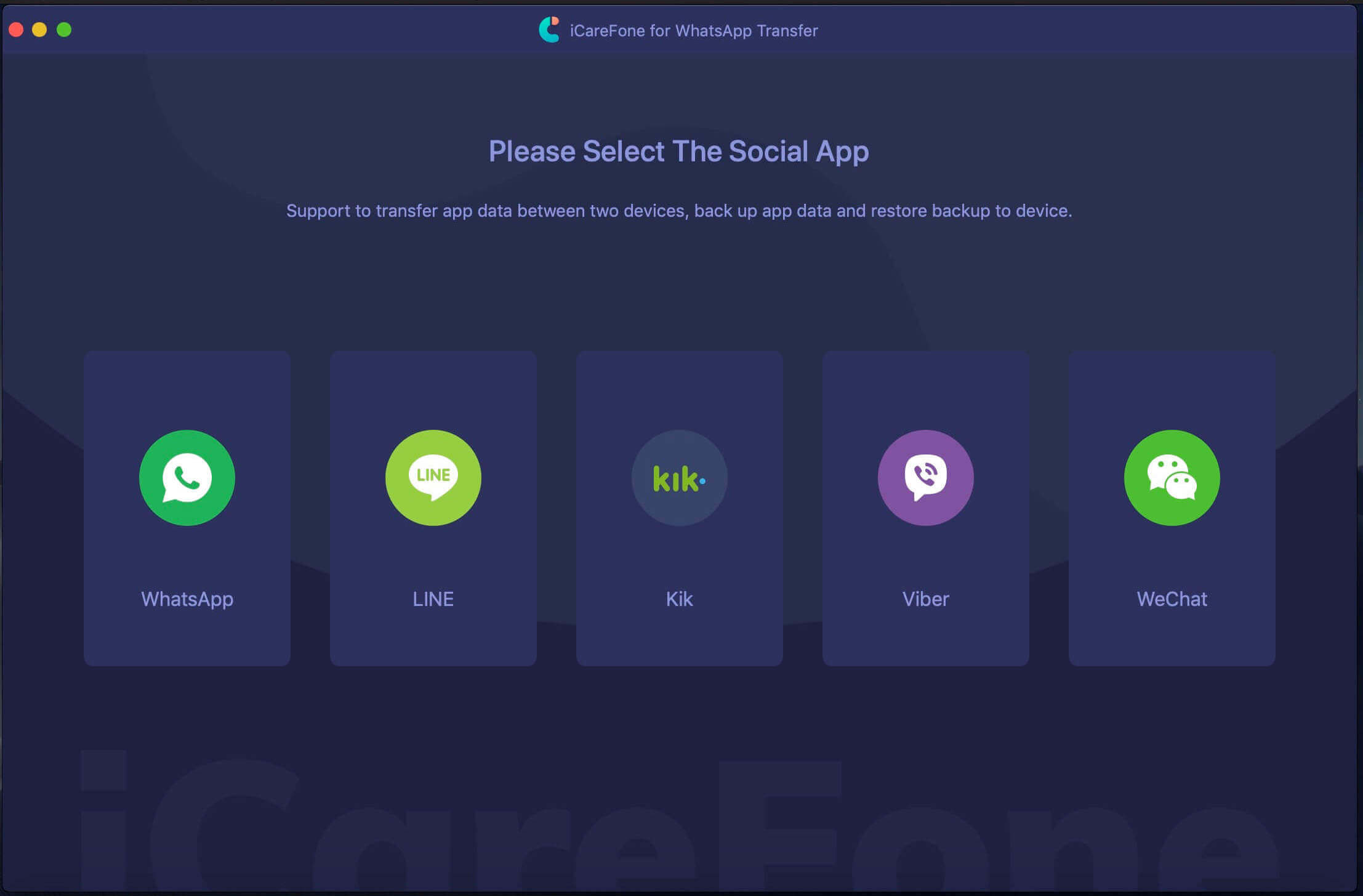 iCareFone for WhatsApp Transfer 2.5.0.17 screenshot