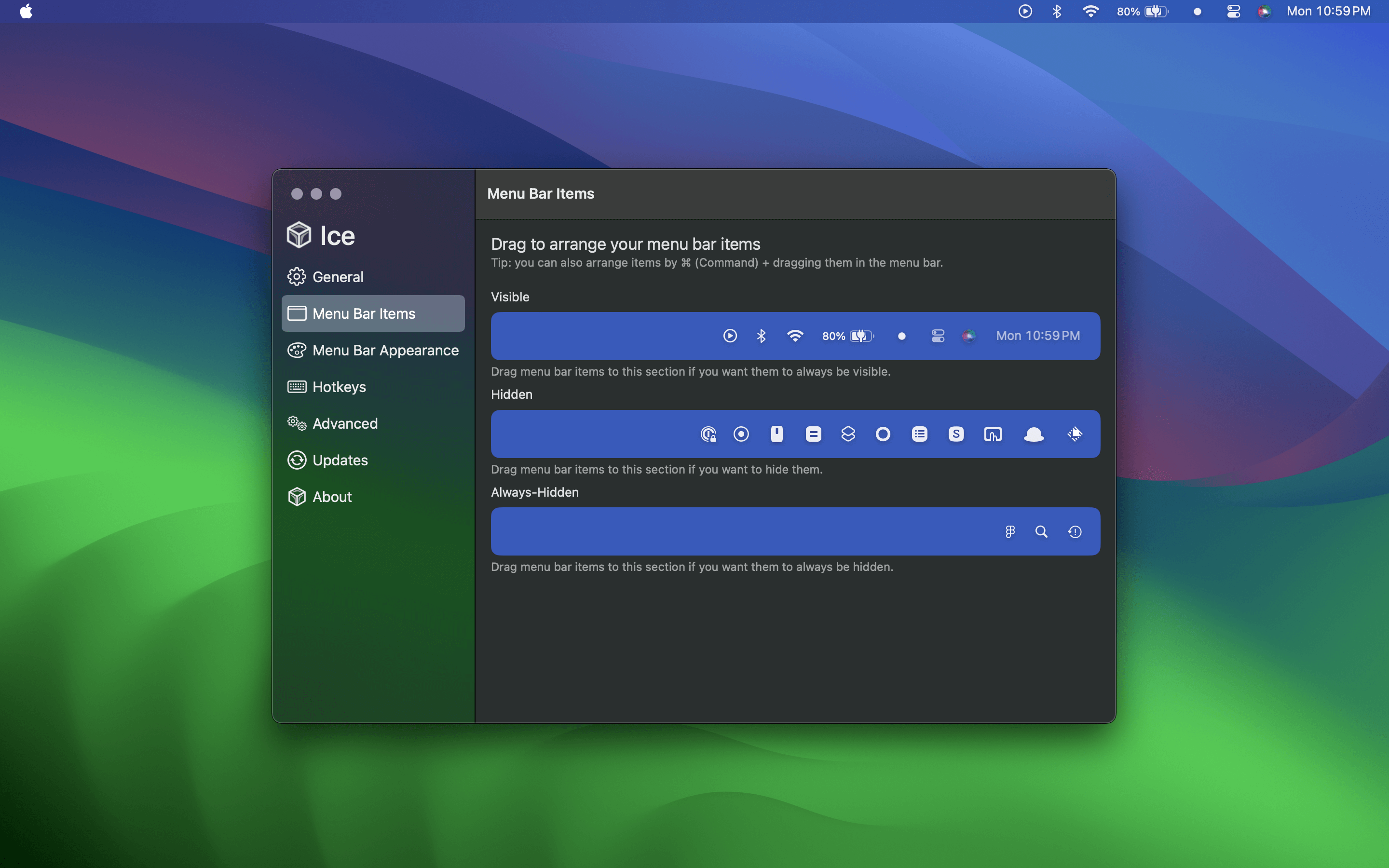 Ice 0.11.13 (macOS Tahoe Beta 2) screenshot