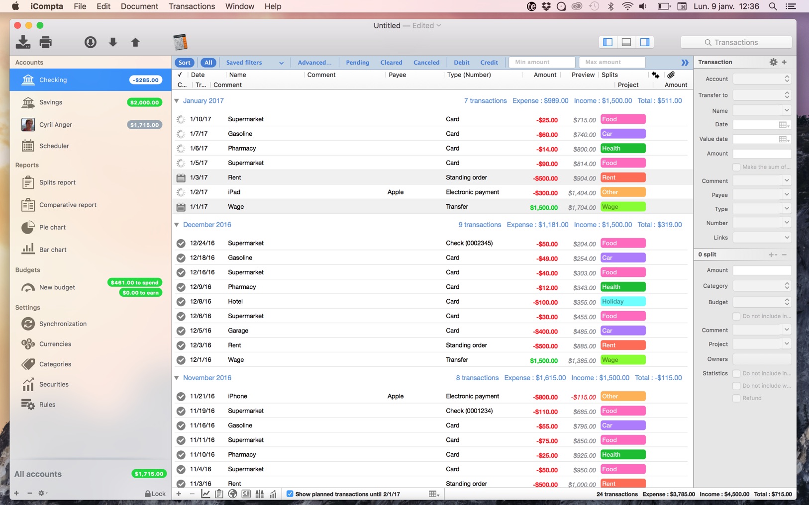 iCompta Pro 6.2.4 screenshot