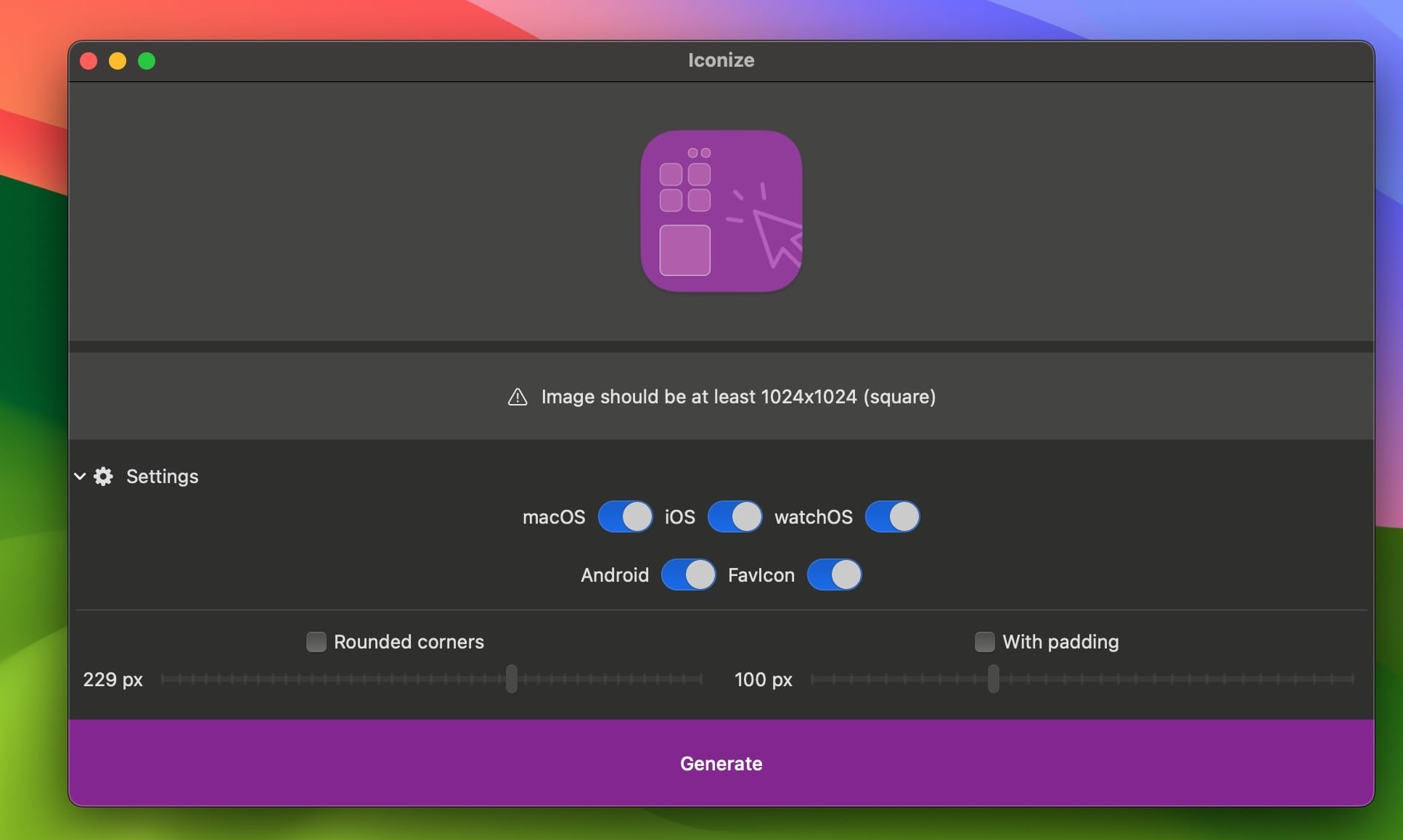 Iconize 1.8.8 screenshot