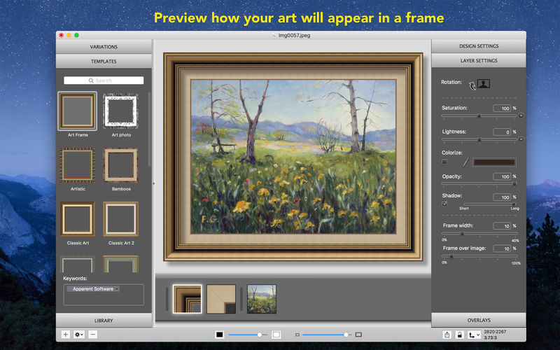 ImageFramer Pro 4.2 – Design frames for your photos and paintings. screenshot