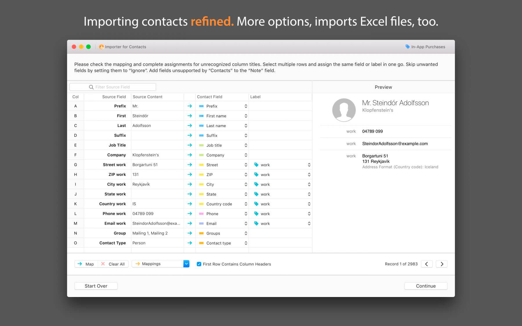 Importer for Contacts 1.6 screenshot