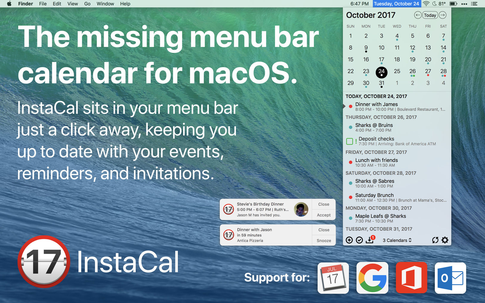 InstaCal 1.9.8 screenshot