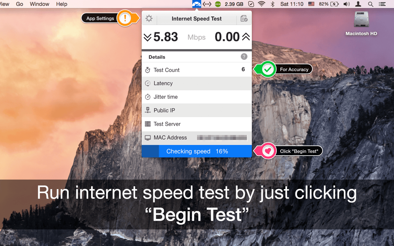 Internet Speed Test 2.7 – Test and report network upload and download speeds. screenshot