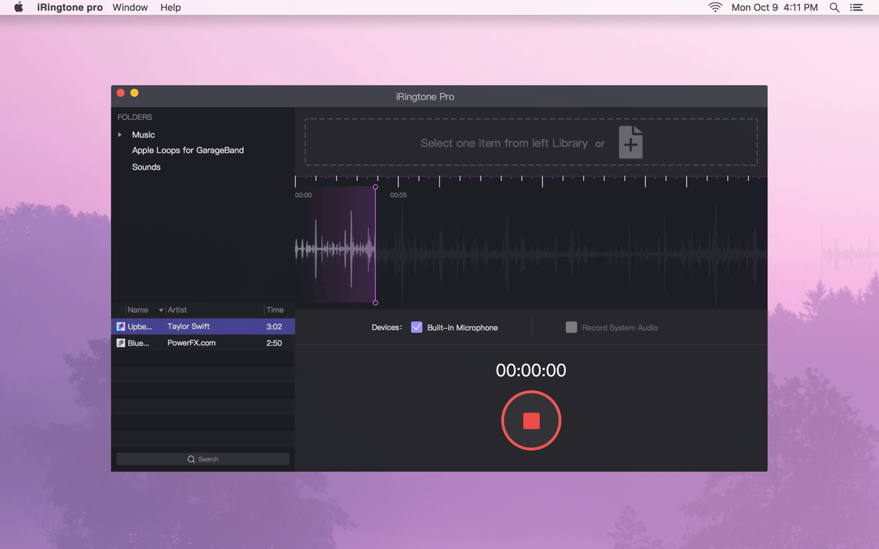 iRingtone Pro 3.6.5 – Create iPhone ringtones. screenshot