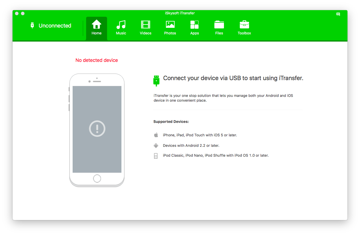 iSkysoft iTransfer 4.5.0 – The Ultimate All-in-one Phone Manager. screenshot