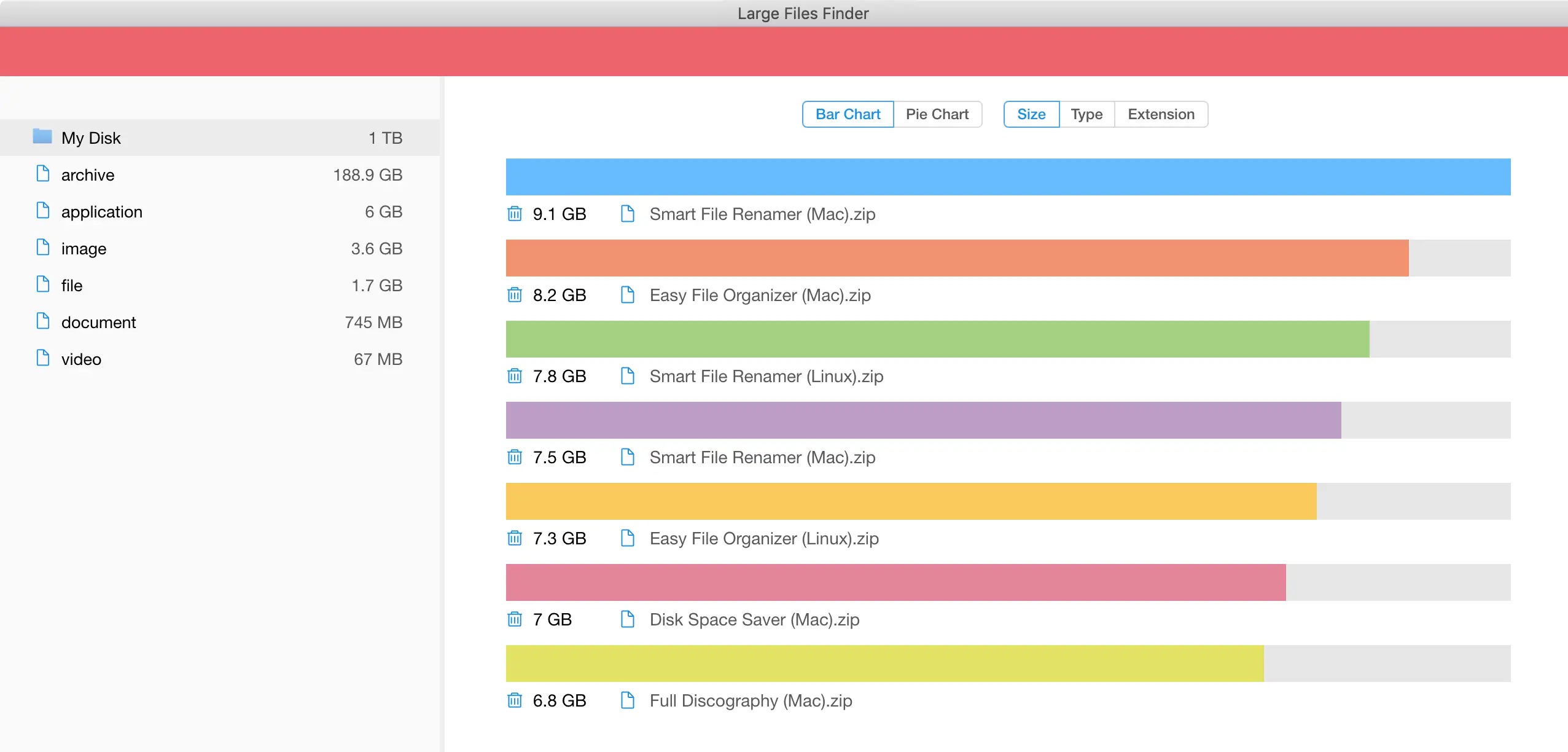 Large Files Finder 1.5.1 screenshot