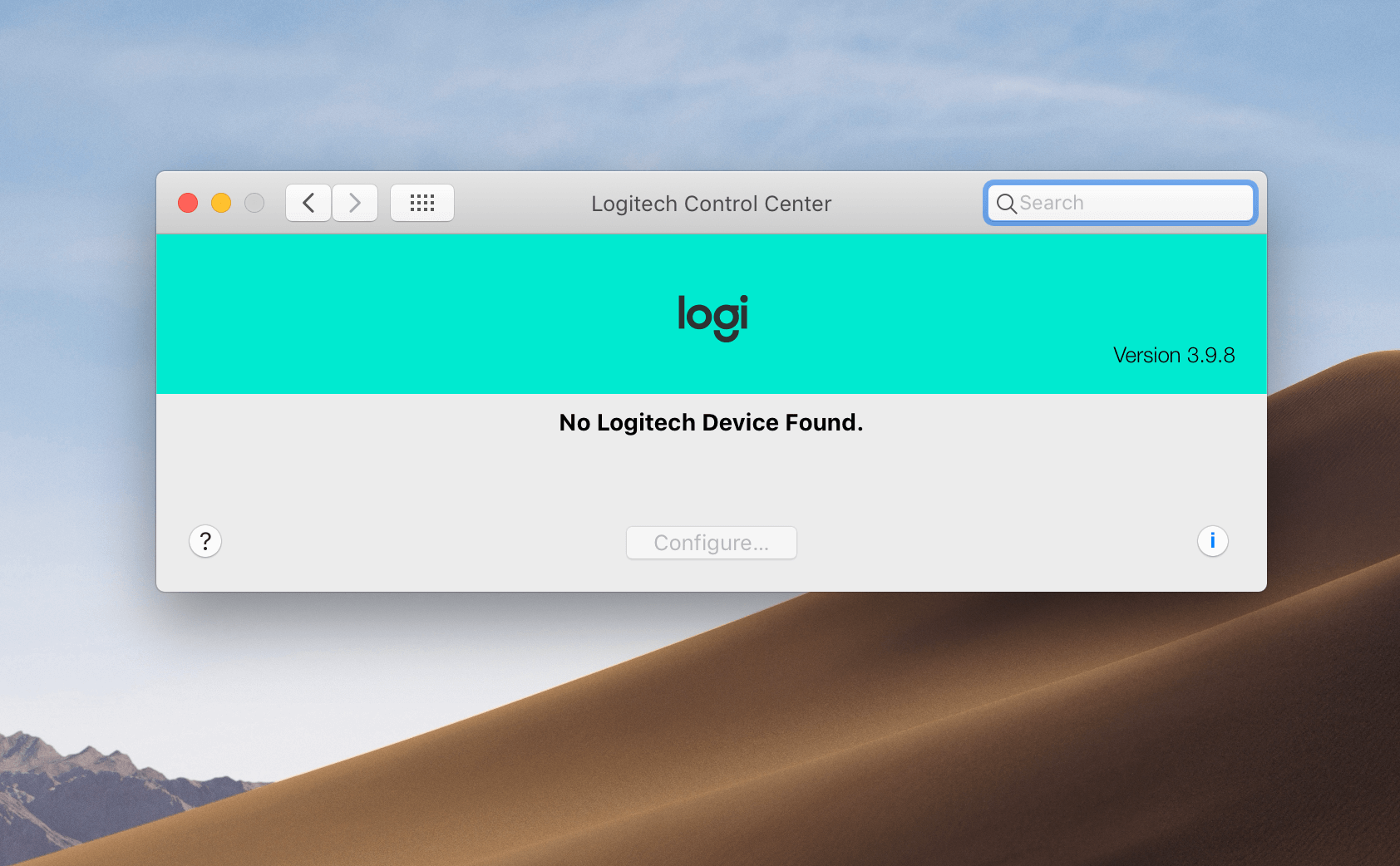 Logitech Control Center 3.9.8 screenshot