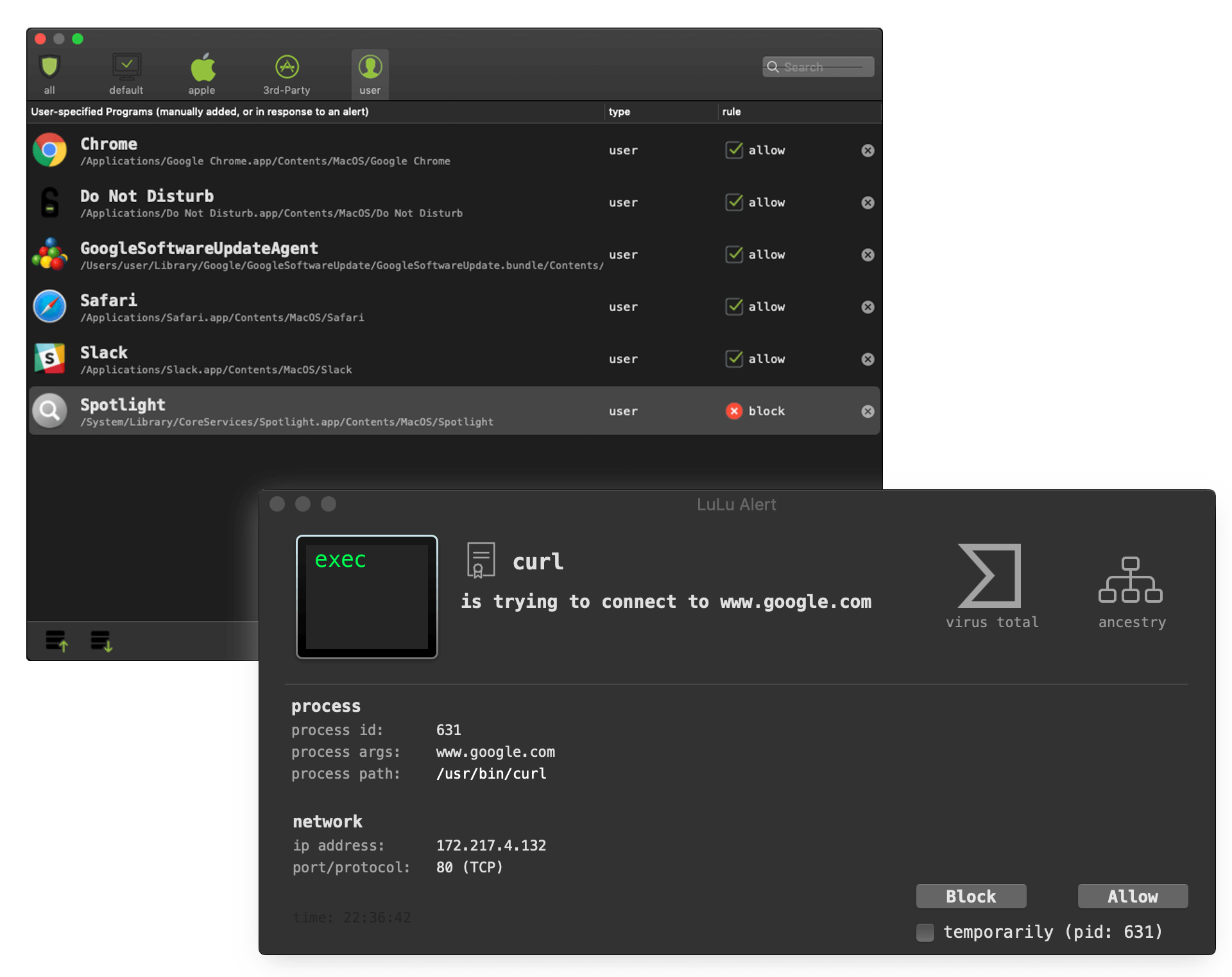 LuLu 4.5.1 screenshot
