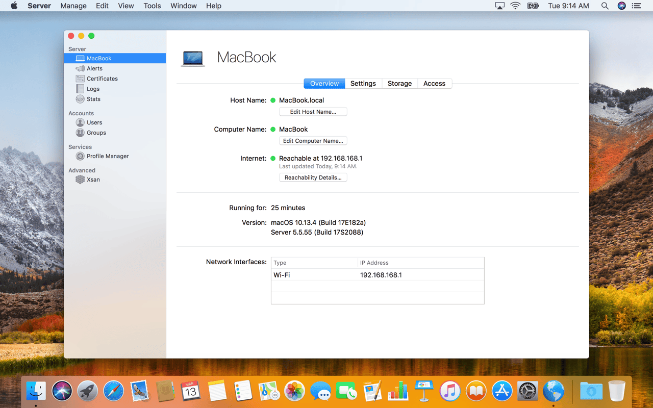 macOS Server 5.6 – Quickly and easily turn a Mac into a server (was OS X Server). screenshot