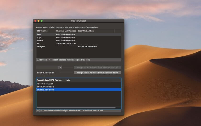MACSpoof 1.4 screenshot