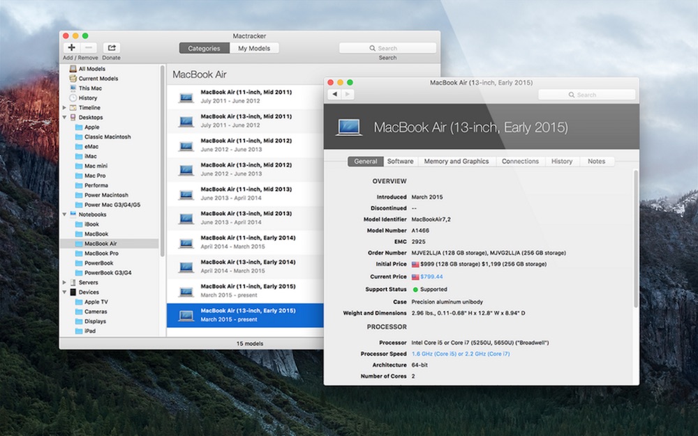 Mactracker 7.13.2 screenshot