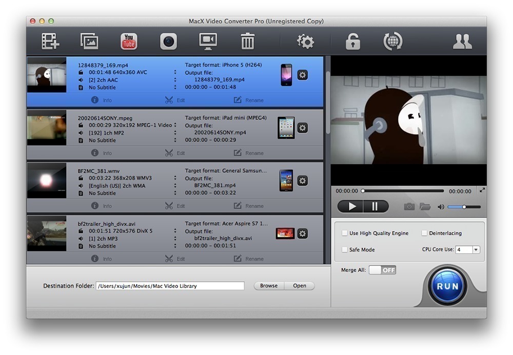 MacX Video Converter Pro 6.2.0.20180104 – High-speed converter for HD/SD videos. screenshot