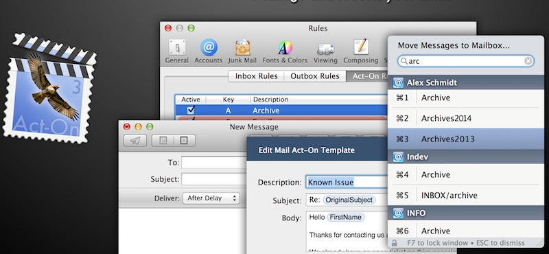 Mail ActOn 4.1.4 – Map customized email rules and actions to Act-On keys. screenshot