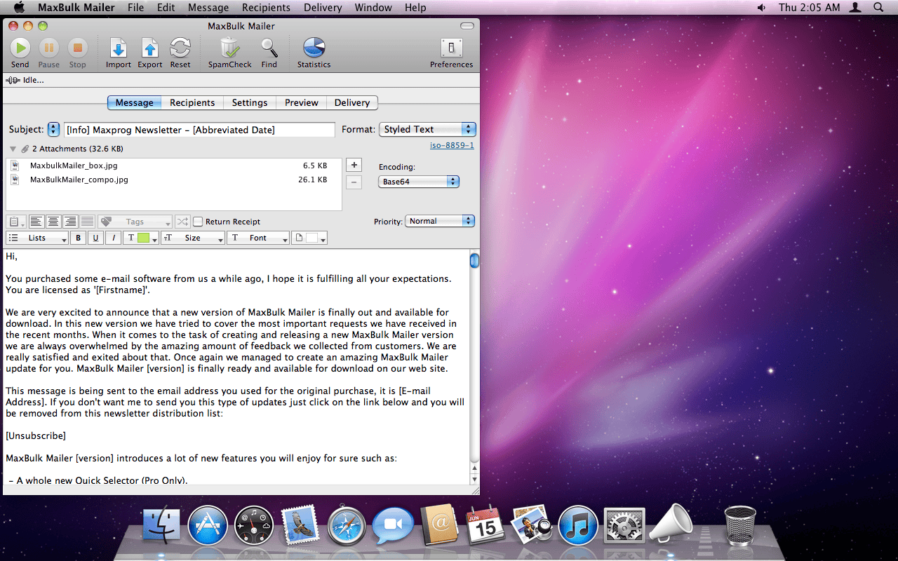MaxBulk Mailer Pro 8.6.2 – Send out mass emails. screenshot