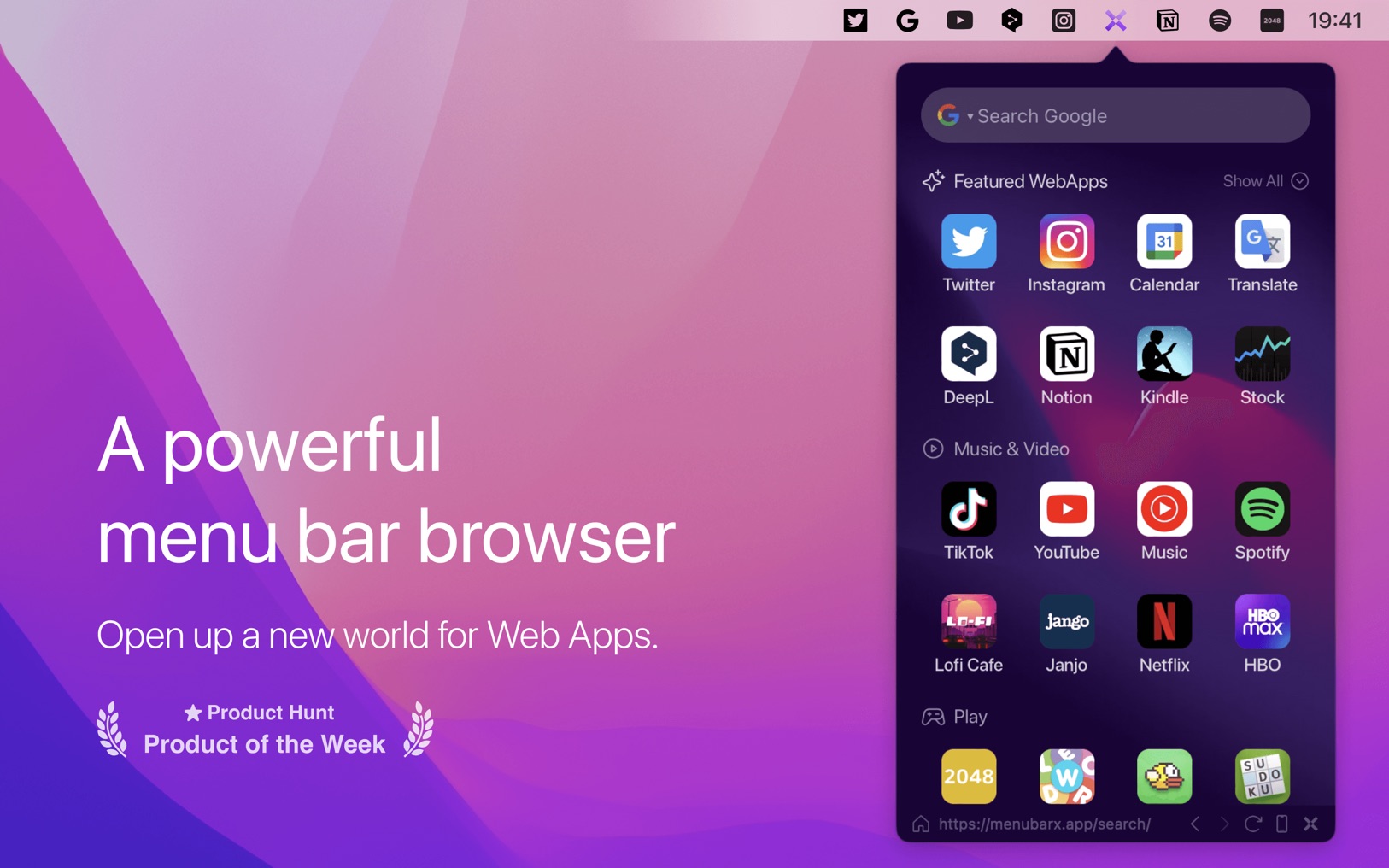 MenubarX Pro 1.7.6 screenshot