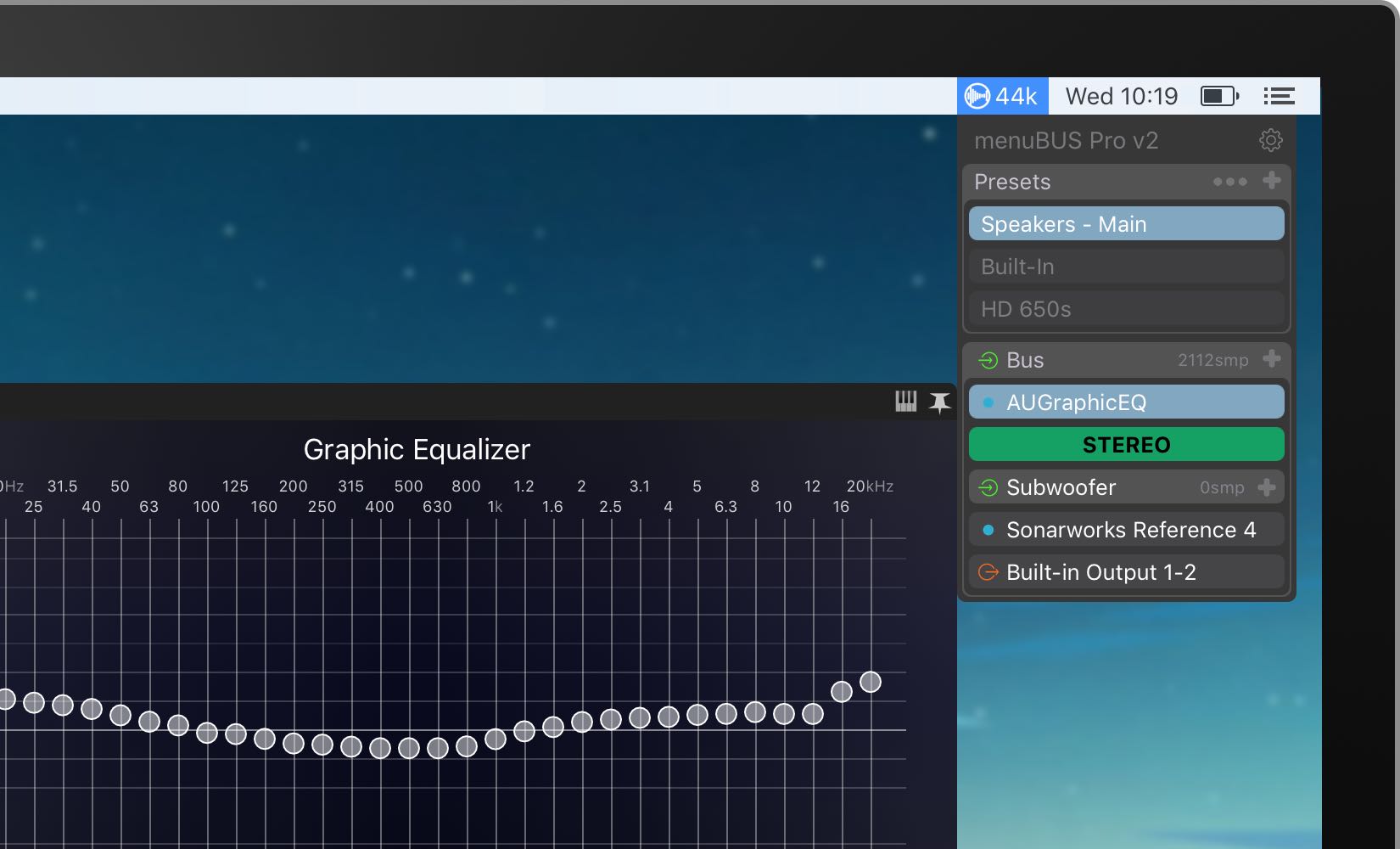 menuBUS Pro 2.2.07 – System-Wide Equaliser/Plugin Host. screenshot