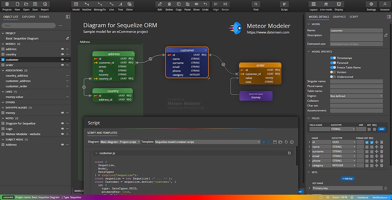 Meteor Modeler 10.0.0 screenshot