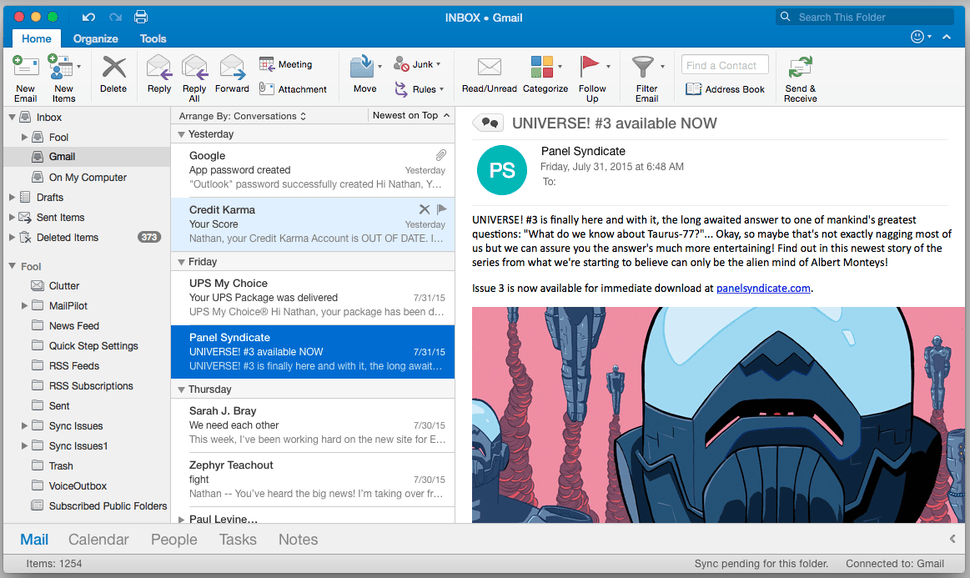 Microsoft Outlook 2016 16.13.0 –  Messaging client for the Microsoft Exchange Server. screenshot