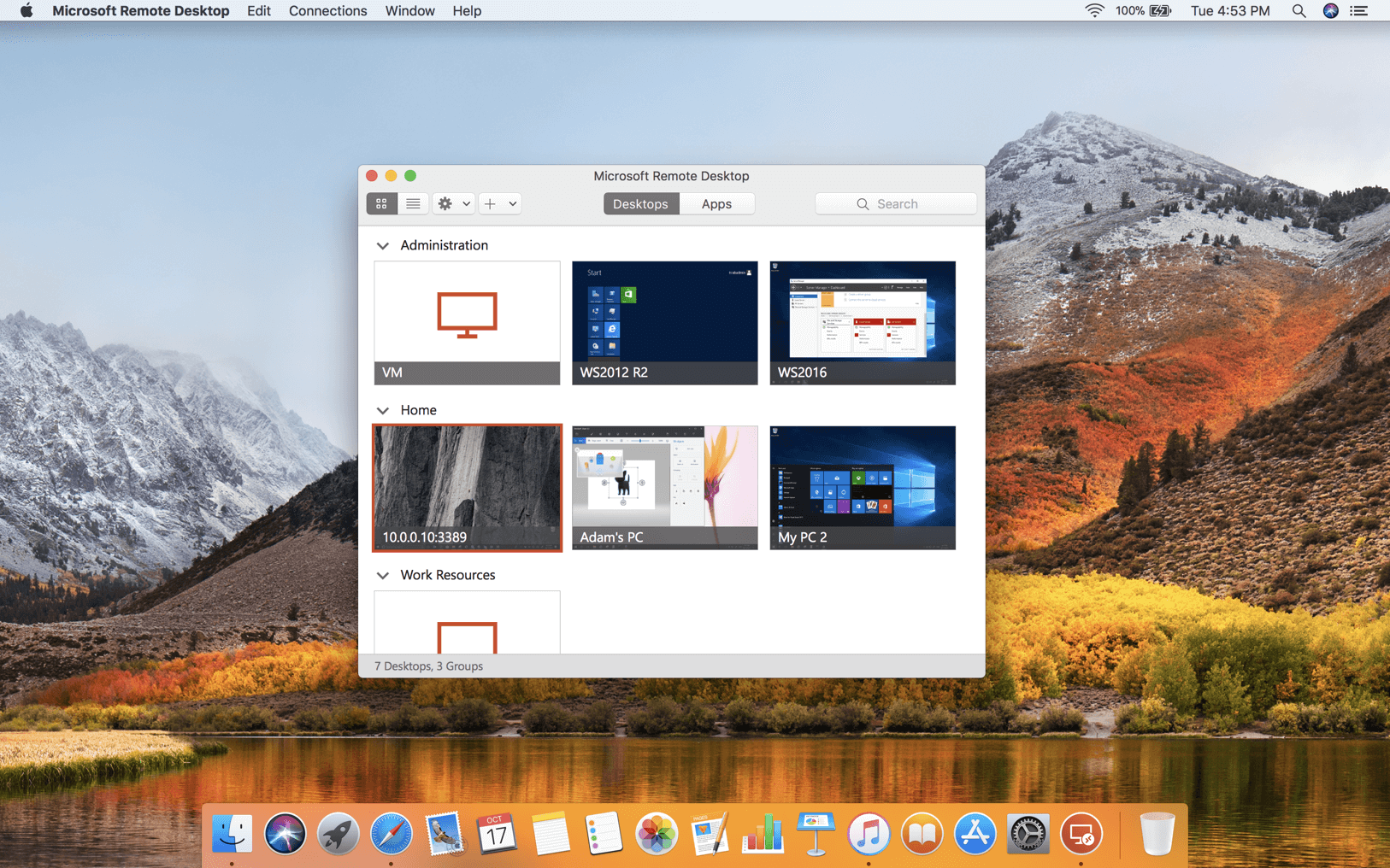 Microsoft Remote Desktop 10.4.1 screenshot