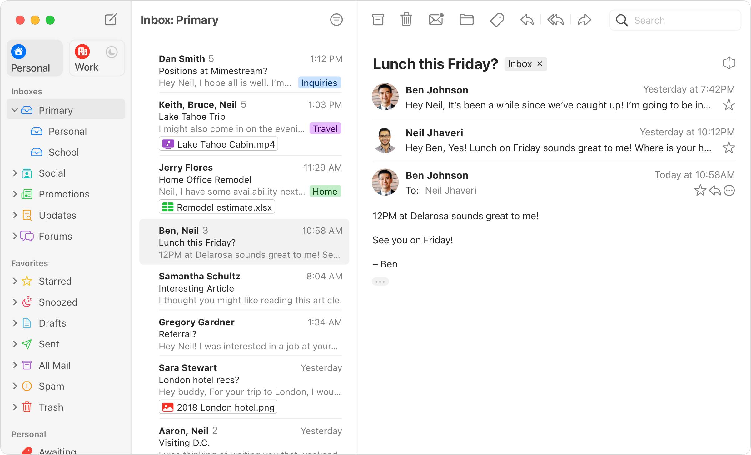 Mimestream 1.6.1 screenshot