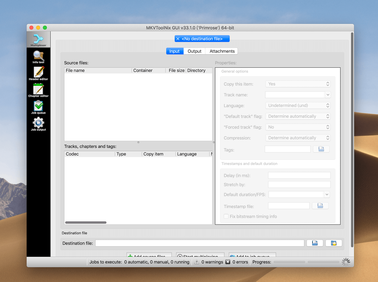 MKVtoolnix 36.0.0 screenshot
