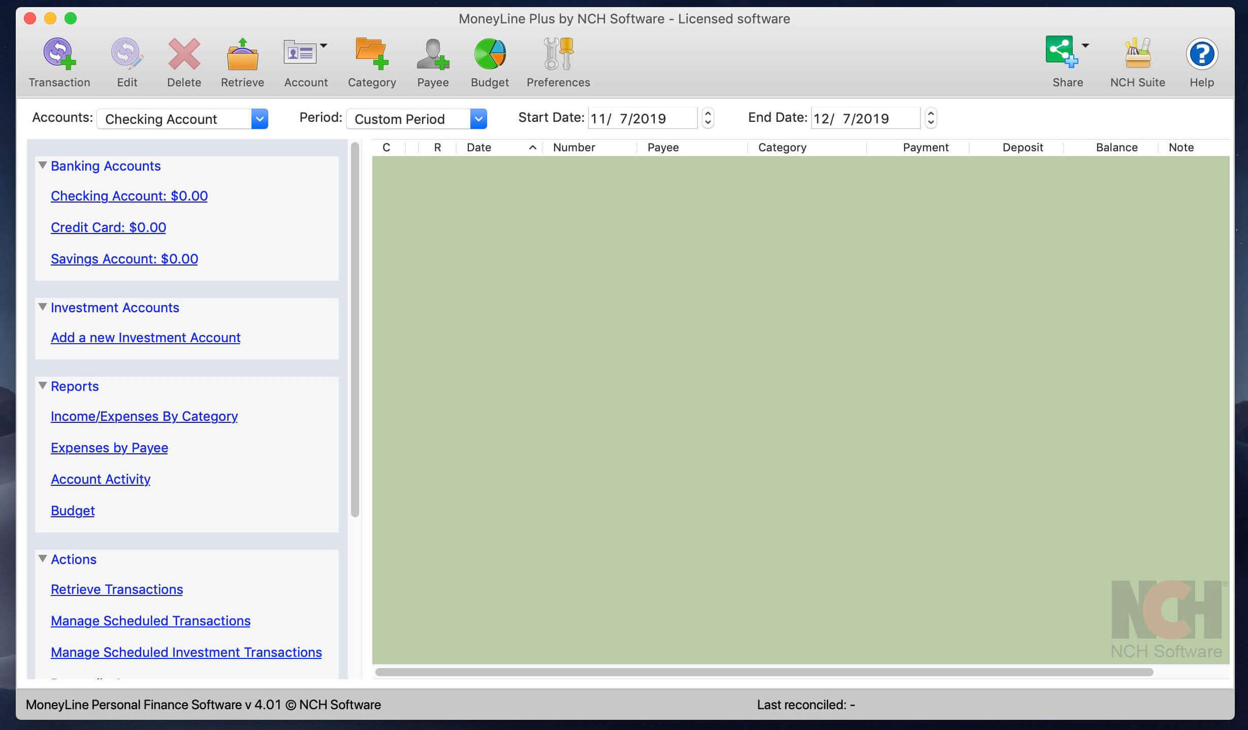 MoneyLine Plus 4.01 screenshot