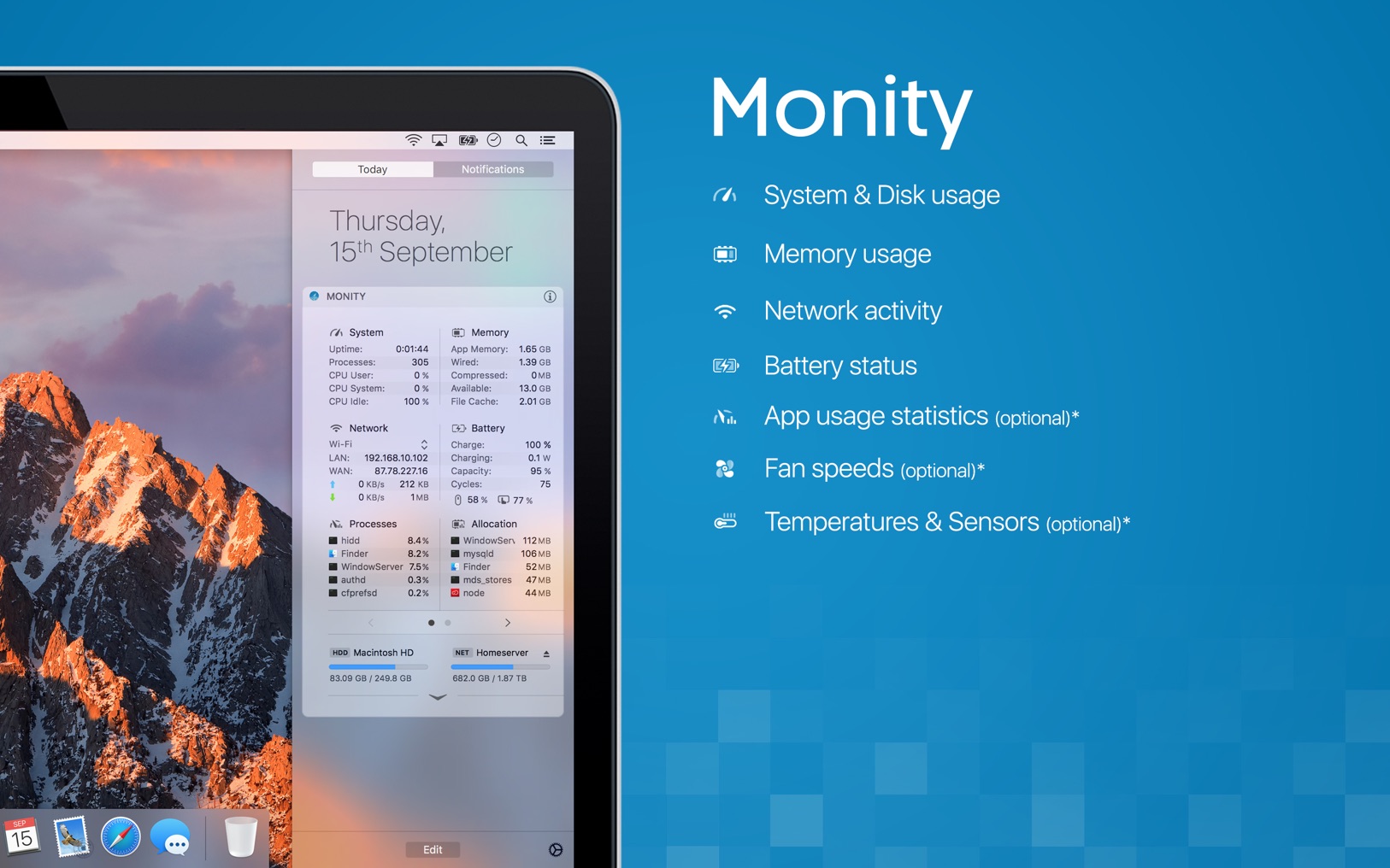 Monity 1.4.5 screenshot