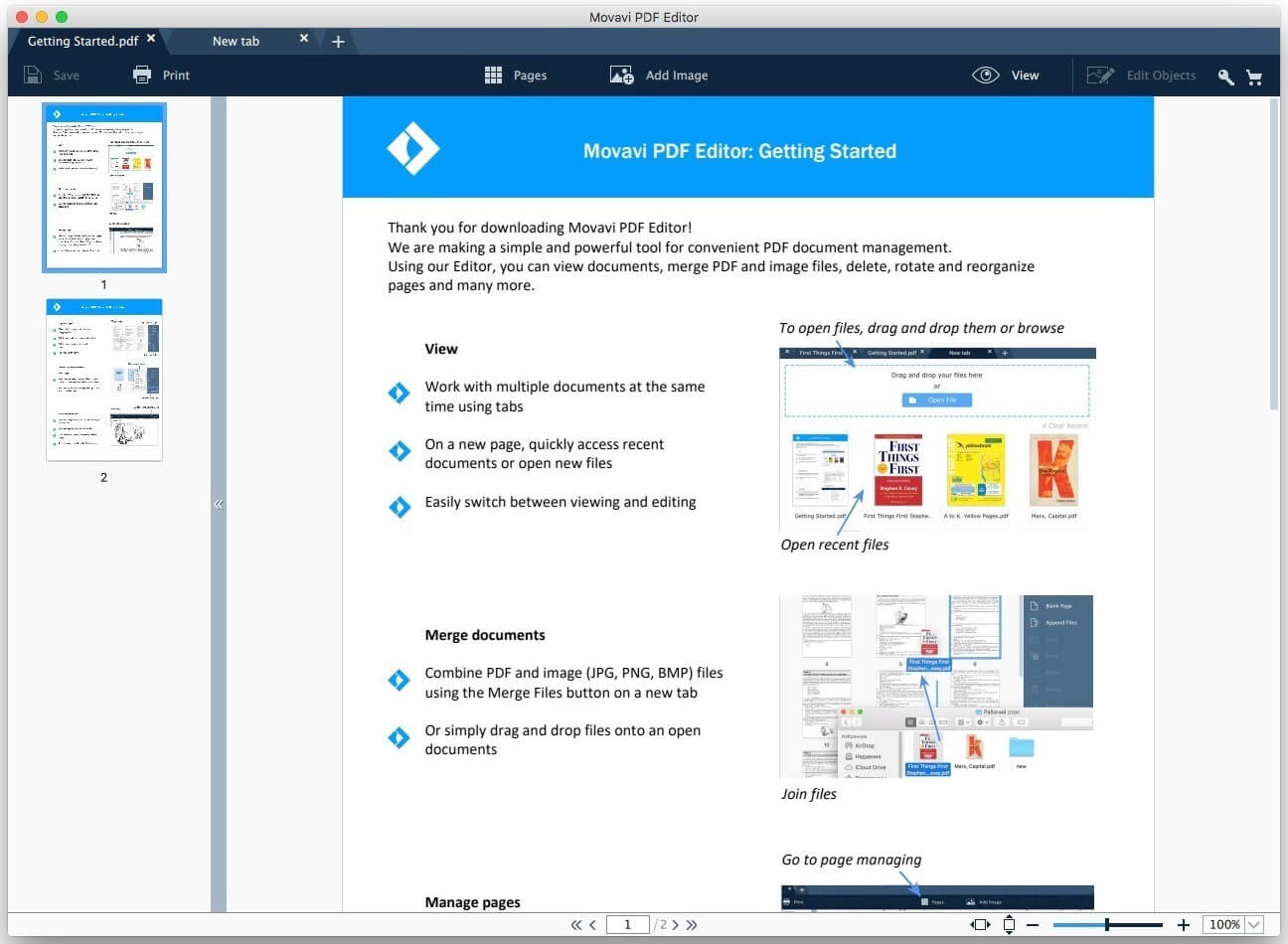 Movavi PDF Editor 1.7.1 – PDF viewer and editor. screenshot