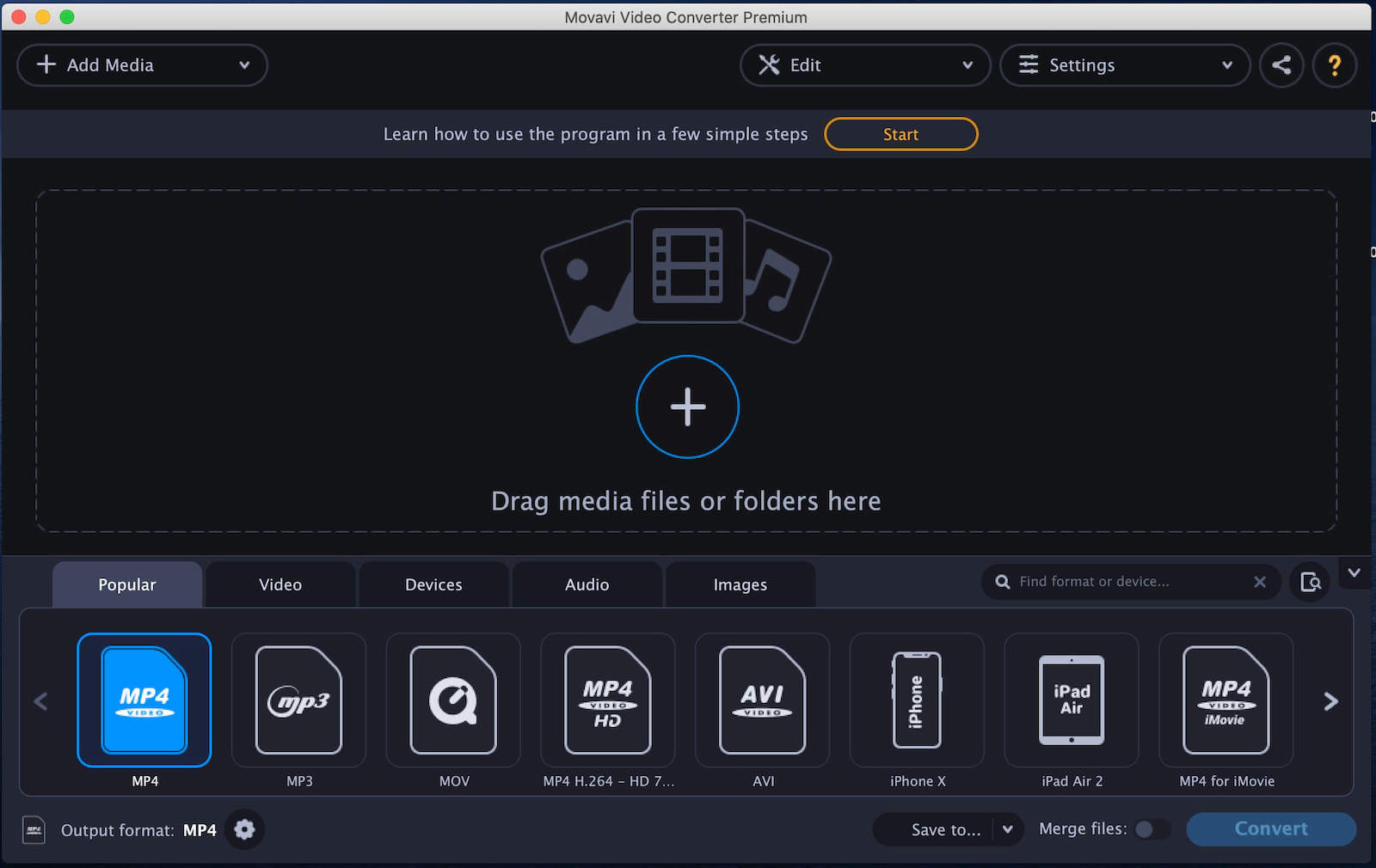 Movavi Video Converter Premium 8.3.1 – A video file converter and audio specially designed for Mac. screenshot