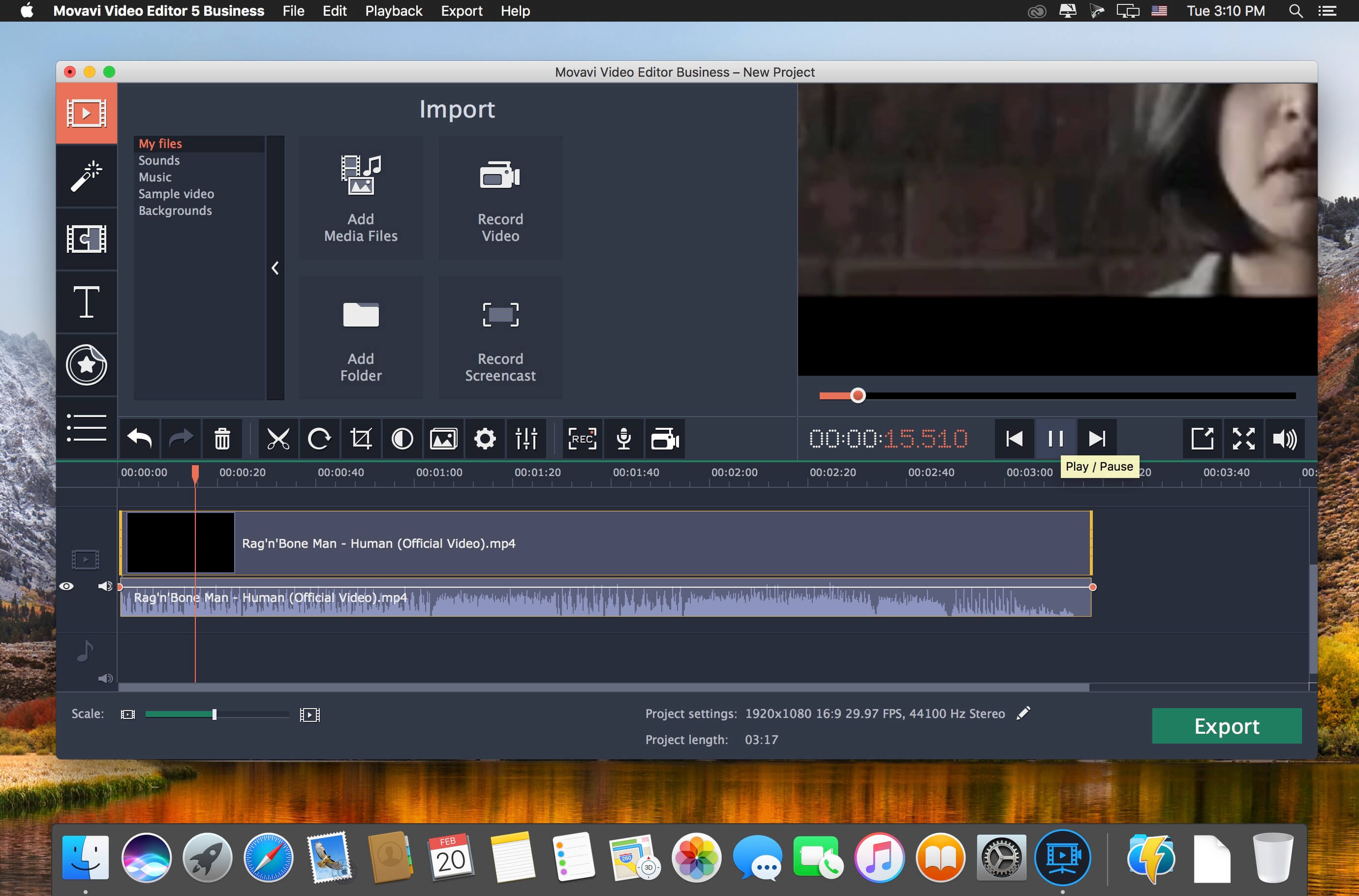 Movavi Video Editor Business 15.5.0 screenshot