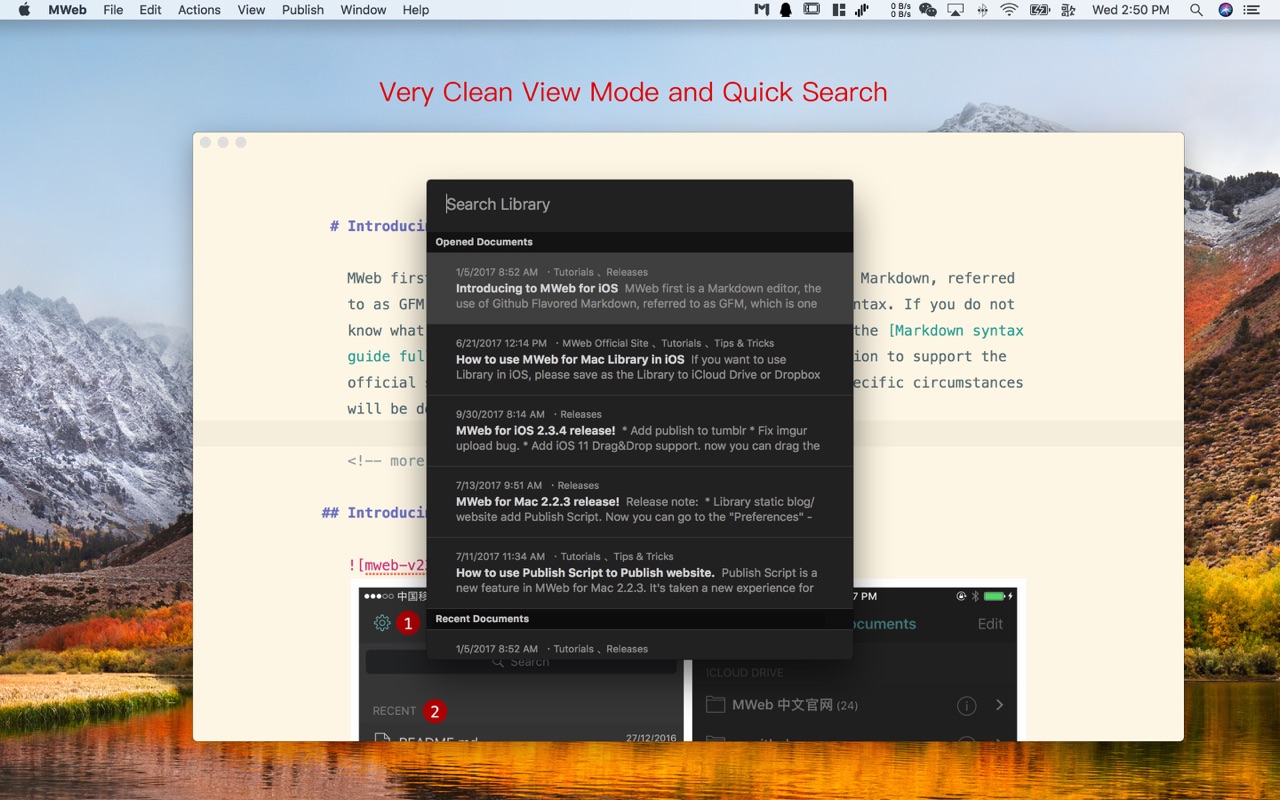 MWeb 2.2.9 – Pro markdown writing, note-taking, and static blog generation. screenshot
