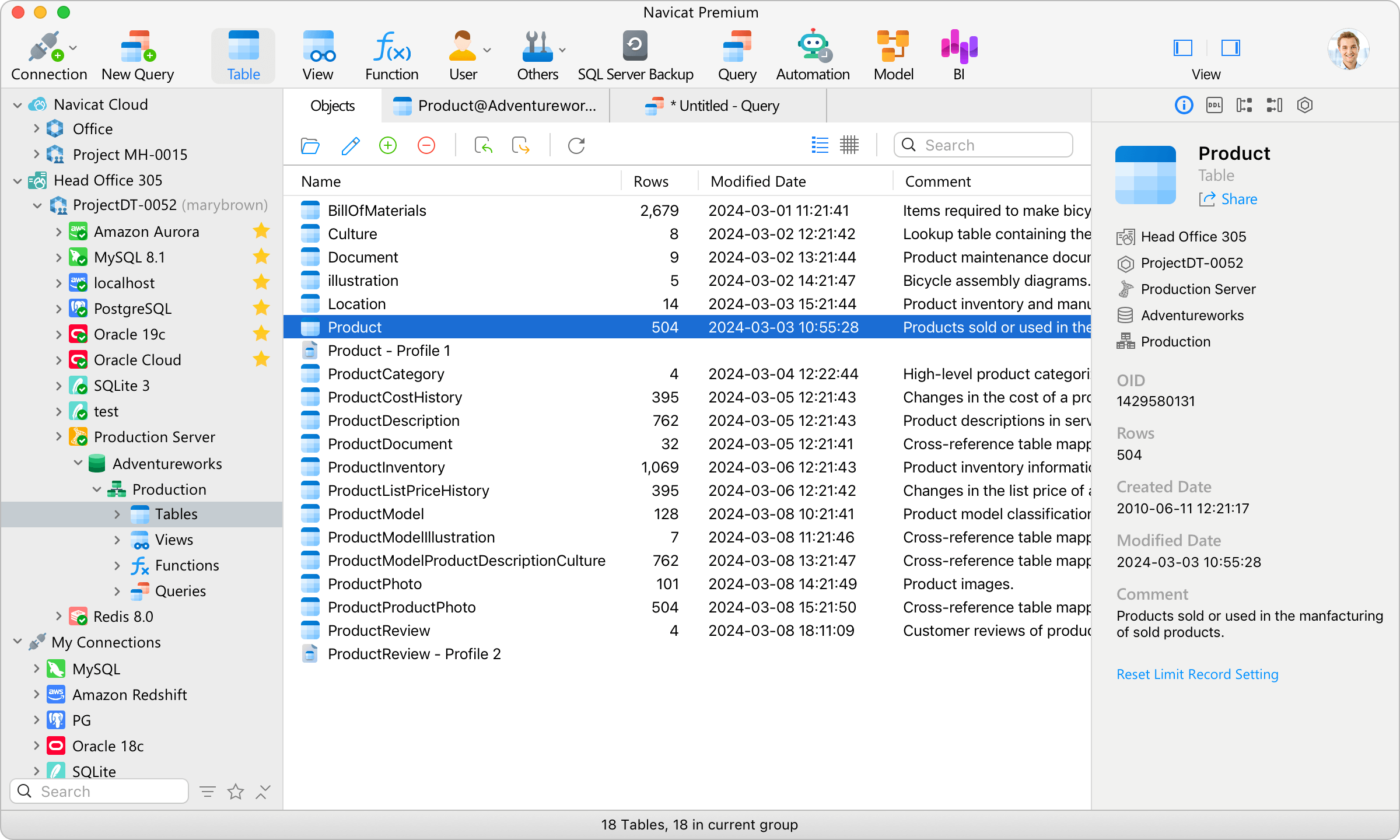 Navicat Premium 12.0.21 – Combines all Navicat versions in an ultimate version. screenshot